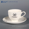 Logo Kundenspezifische Pure White Spill Proof Kaffeetasse, Bone China Personalisierte Kaffeetasse